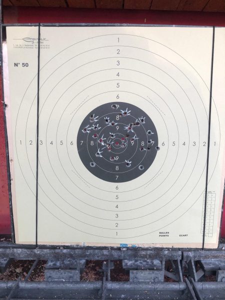 Cible C50 après 35 tirs avec le Tanfoglio Witness 1911 en .45 ACP