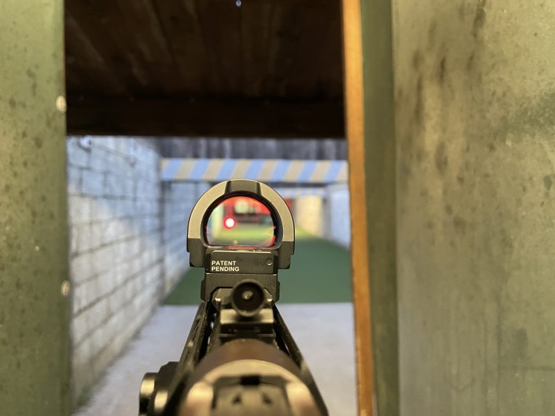 Cyelee BULL X PRO monté sur une Rossi Puma Tactical lors des essais à 25 mètres